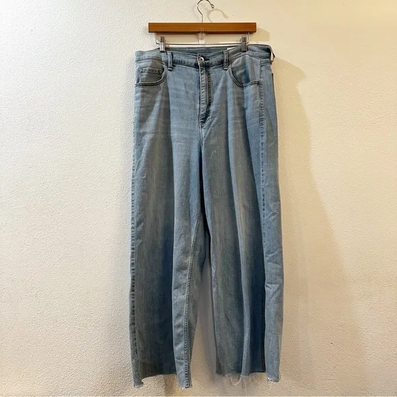 rag & bone Women's Serena High Rise Wide Leg Raw Hem Denim Jeans Size 34‎ - Image 4