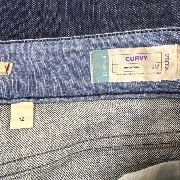 GAP Y2K Curvy Flare Jeans Dark Wash Stretch Denim‎ Retro Boho Hippie Size 12 - Image 6