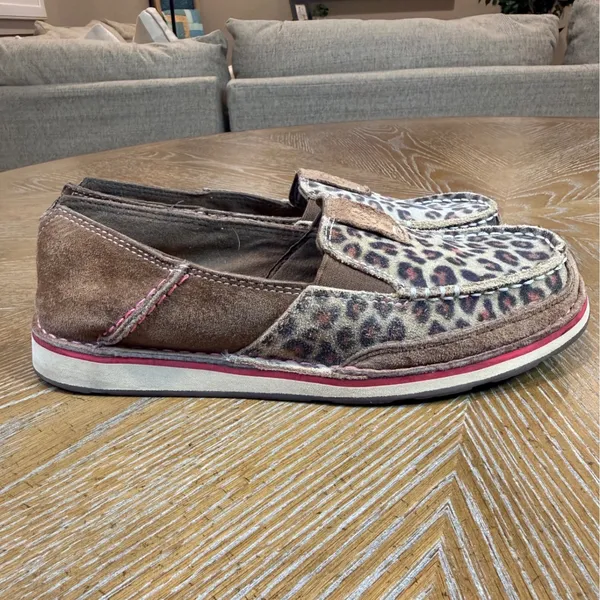Ariat Cruiser Slip On Shoes Leopard Print Animal Suede Brown Pink Size‎ 7B - Image 3