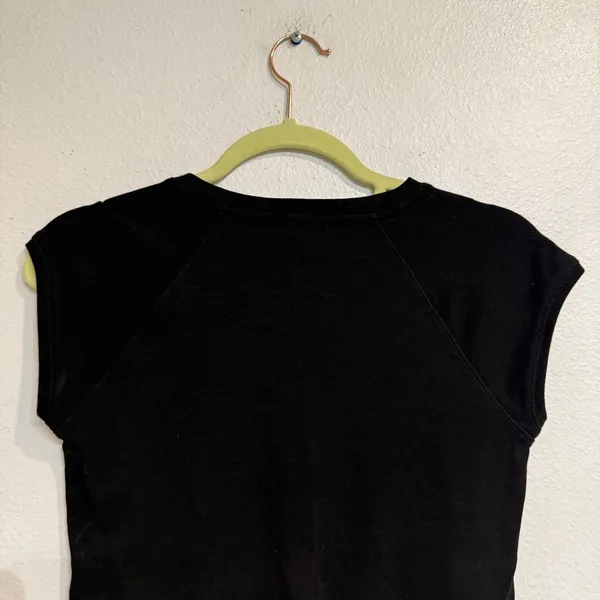 Zara Black Cap Sleeve Muscle Tee Top Sz M - Image 7