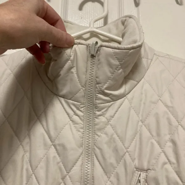 *Columbia Off White Mock Neck Quilted Large Long Sleeve Puffer Jacket #HC - Image 6