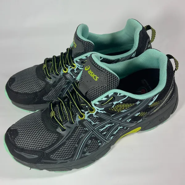 Asics Gel-Venture 6 Running Shoes Womens 9.5 Black Mint T7G8N‎ Trail Athletic - Image 4