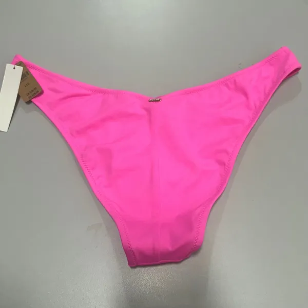 PINK Victoria's Secret Neon Pink V-Front High Leg Bikini Bottom Large NWT - Image 2