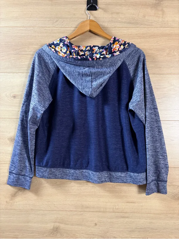 Vera Bradley Blue Spacedye Lace-Up Hooded Pullover Top - Image 5