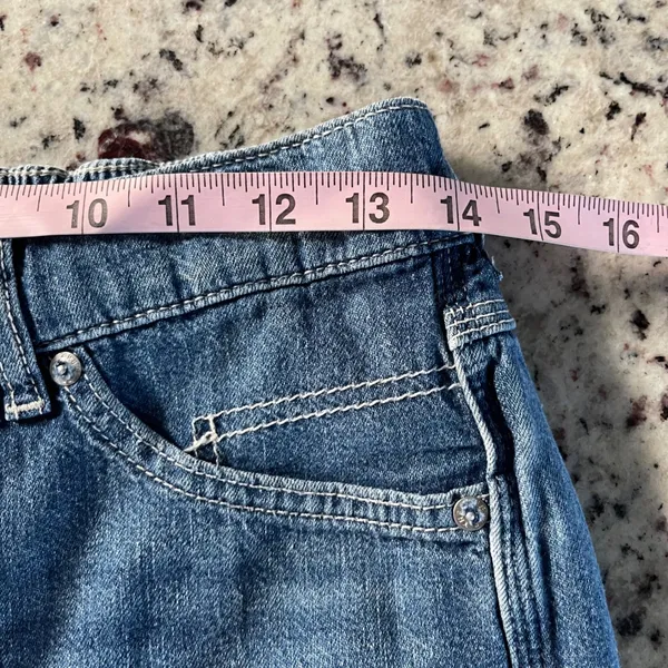 Free People Chloe Baby Barrel Jeans Women Small Blue Boho Elastic Back Cotton‎ - Image 10