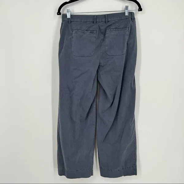 Elizabeth and James Chino Trousers Womens 4 Blue Grey Cropped Wide Leg Minimal - Image 6