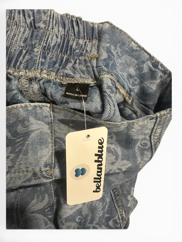 Lg Paisley Print Wide Leg Denim Pants from Bellanblue - Image 4