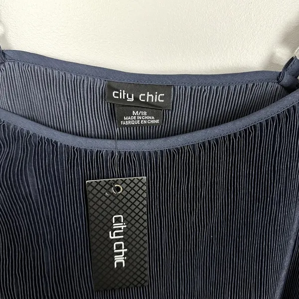 NWT City Chic Zaneta Chamise Mini Slip Dress in Indigo Blue Size 18 - Image 2