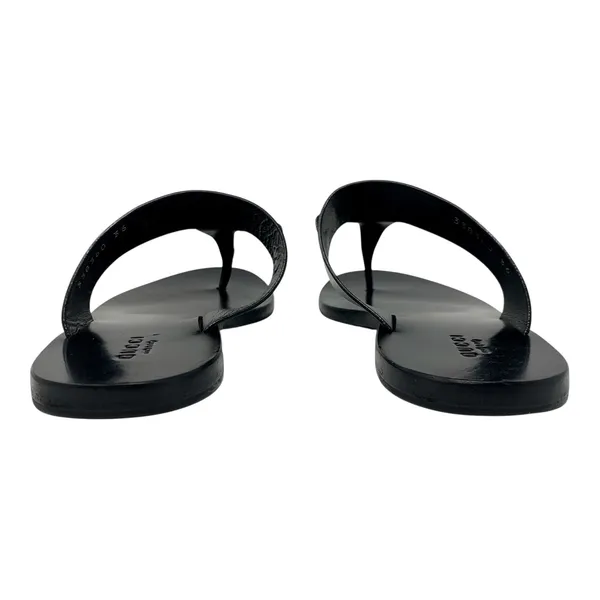 Gucci Horsebit Black Leather Thong Flat Sandals EU 36 Made in Italy - Image 5