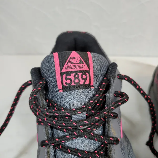 New Balance RevLite Shoes 8 Gray Pink Composite Toe Slip Fuel Resistant 589V1 - Image 3