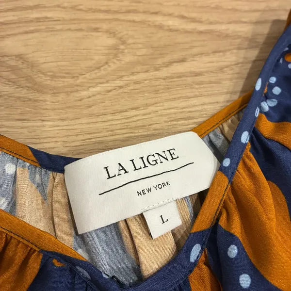 La Ligne Imogen Dress Silk Faux Wrap Floral Keyhole Maxi Dress Size L *FLAW - Image 4