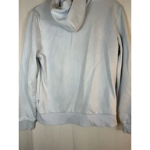 PUMA Essentials Logo Pullover Hoodie Women’s M Light Blue Fleece Lined - Image 9