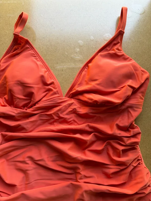 Cupshe NEW Women's Orange Vneck One Piece Swimsuit Size L #260359 - Image 3