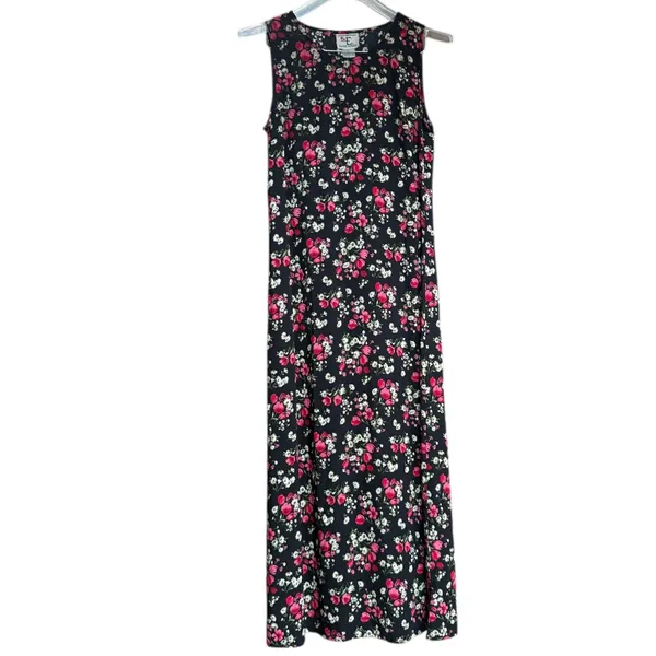 Vintage‎ 90's Floral Maxi Sleeveless Dress Sz 6 - Image 3