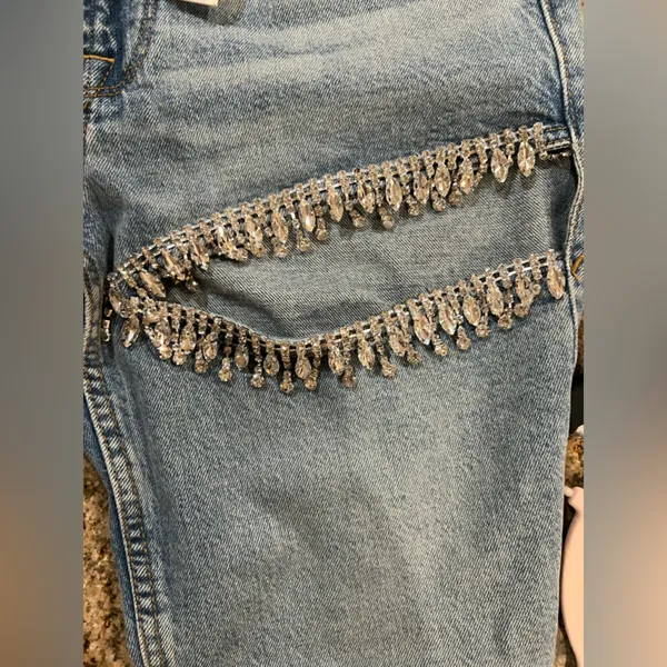 GOOD AMERICAN Good Icon Straight Diamond Jeans Size 4/27 NWOT - Image 8