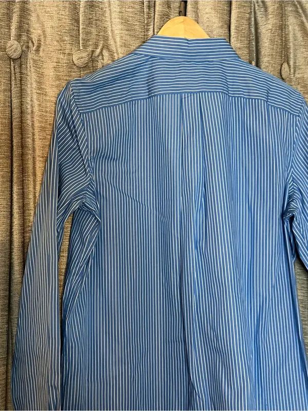 NWT Lauren Ralph Lauren Classic Blue Pinstripe Button Down Dress Shirt Size 8 - Image 13