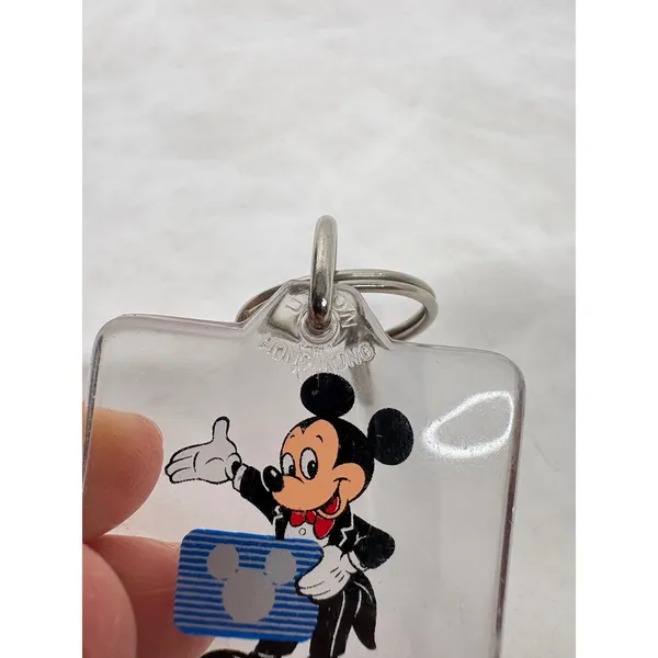 Vintage‎ Disney Channel Mickey Mouse Tuxedo Acrylic Keychain Hong Kong Retro 90s - Image 3