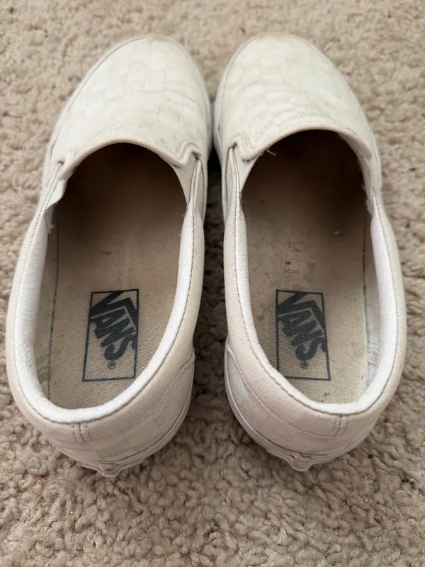 White Vans Checkerboard Slip-On - Image 5