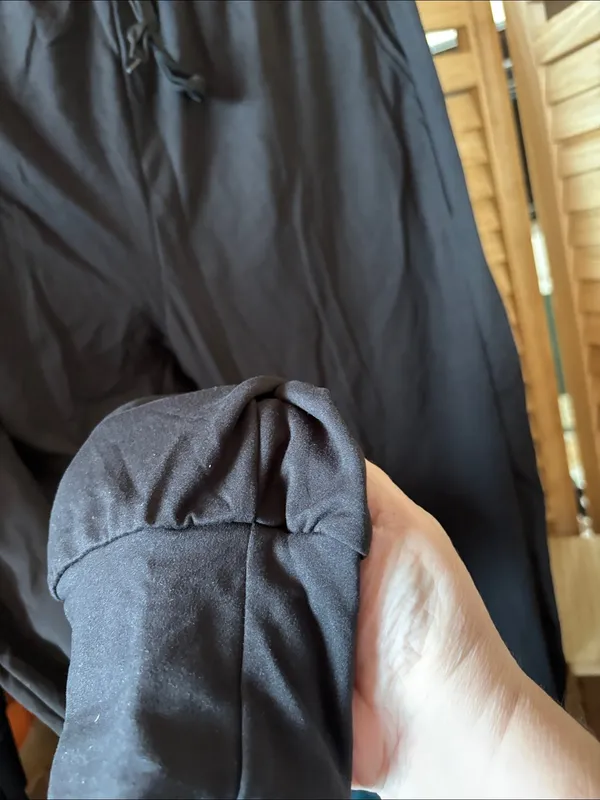 Ladies Fleece Lined Black Drawstring Jogger Pants Large NWOT - Image 3
