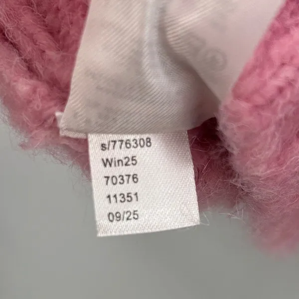 LOFT Pink Cable‎ Open Knit Crew Neck Sweater Womens XL Wool Blend Lightweight - Image 5