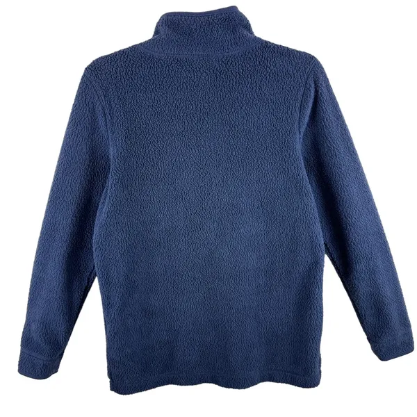 L.L.‎ Bean Navy Blue Mock Neck Fleece Pullover Hand-Warming Pouch Size XS - Image 2