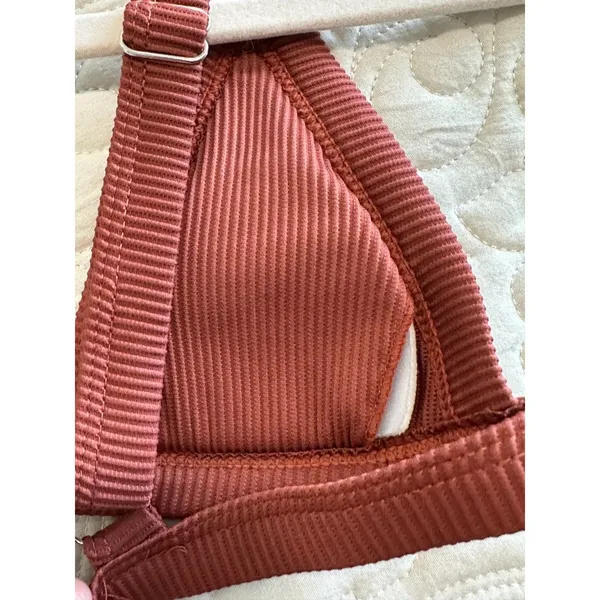 Zaful Burnt Orange Front Clasp Fall Bikini Top Women's Sz Small US Sz 4 - Image 8