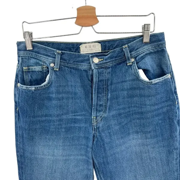 Free People Maggie Straight Jeans‎ Sequoia Blue Denim Size 28 - Image 4