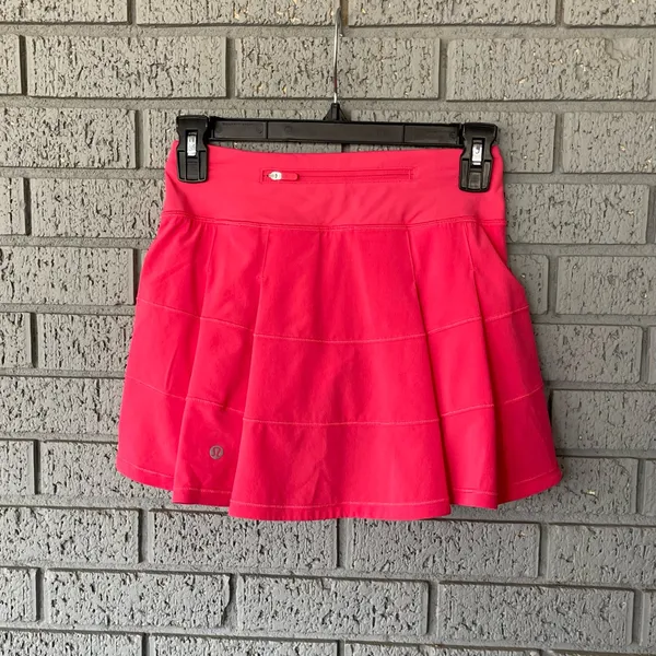 Lululemon Pace Rival Mid-Rise Skirt *Long Lip Gloss Pink Size 0 Tennis Golf - Image 5