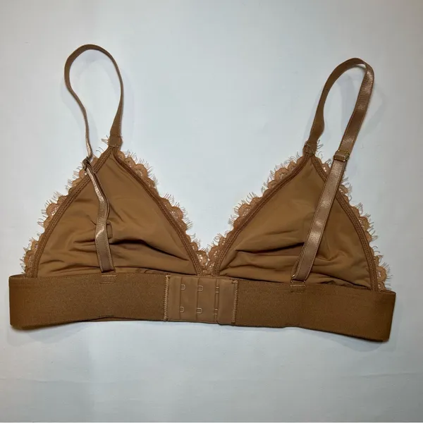Pepper Everyday Lace Triangle Bralette in Tuscan‎ Tan size small - Image 2