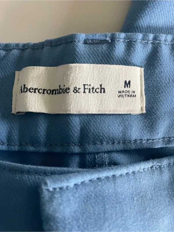 Abercrombie Sloane High Rise Pleated Wide Leg Trouser Pants Light Blue - Image 4