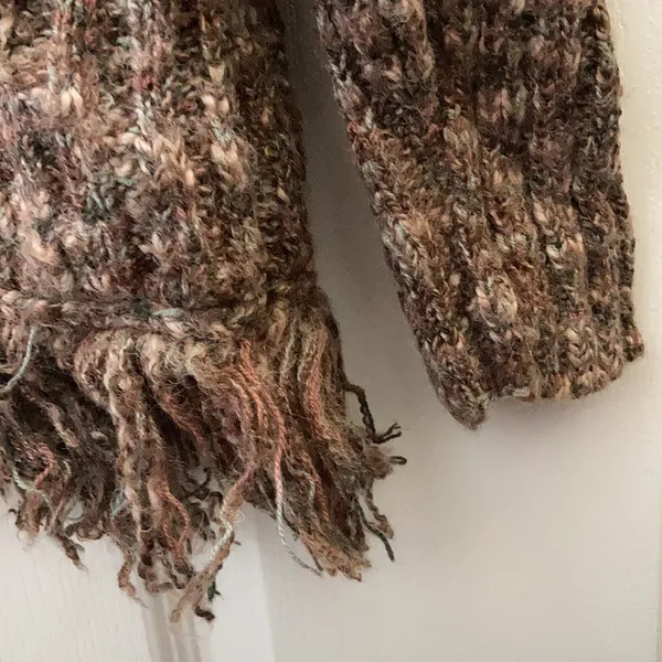 FINAL MARKDOWN Rochelle California fringed sweater small Brown - Image 3