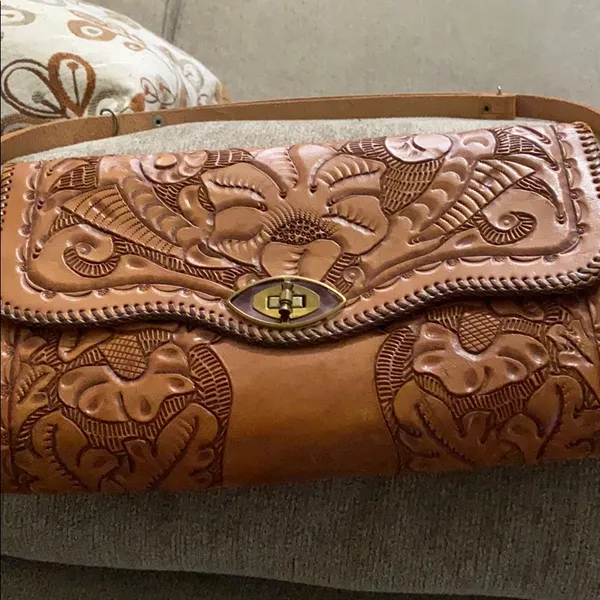 Vintage genuine leather purse clutch - Image 5