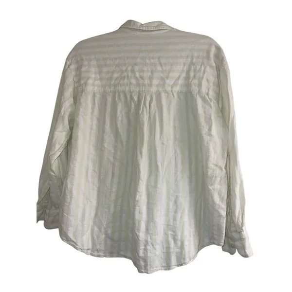 ✨Madewell Linen-Blend Painter Sz Medium Shirt in Eades Stripe✨ - Image 9