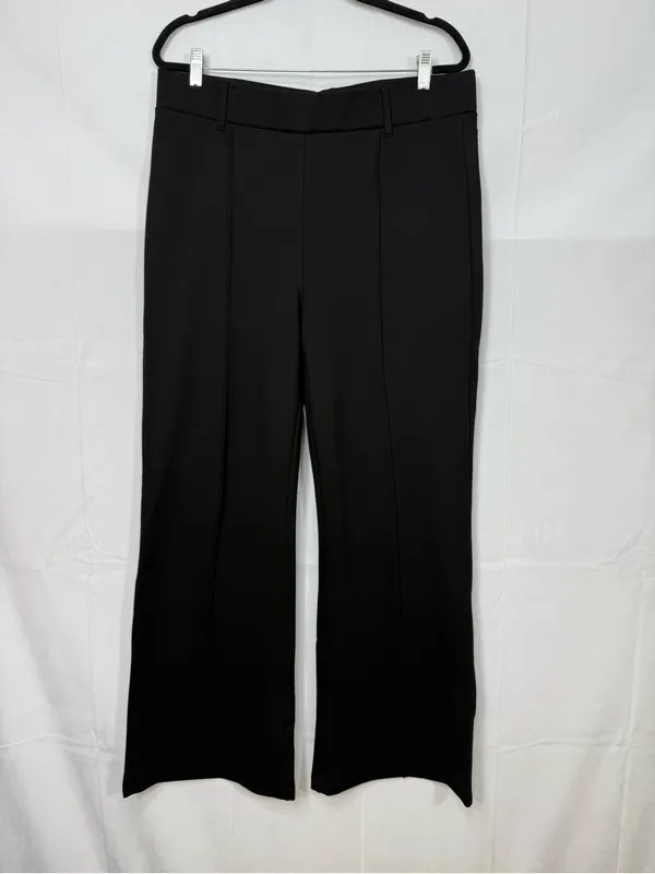 Quince Ultra-Stretch Ponte Flare Leg Pants Black 30” Inseam Office Career - Image 3