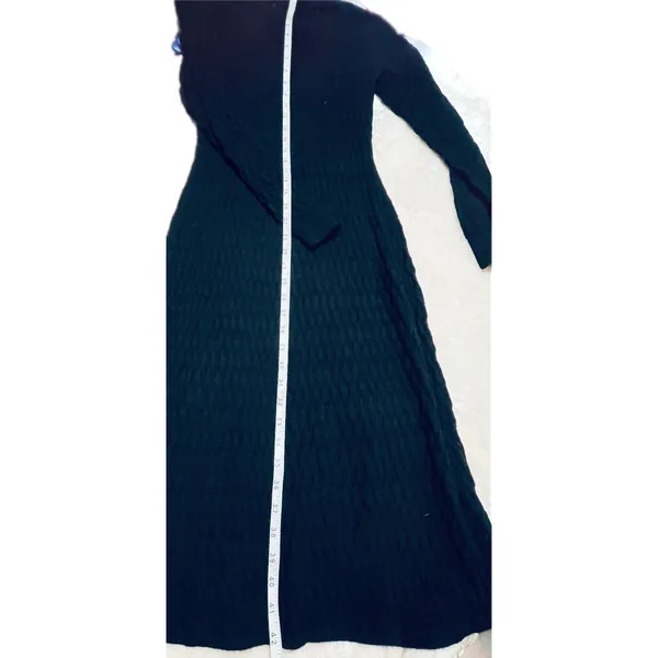 Gap Black Textured Long Sleeve Midi Sweater Dress XS‎ Petite S/792737-00 NEW - Image 5