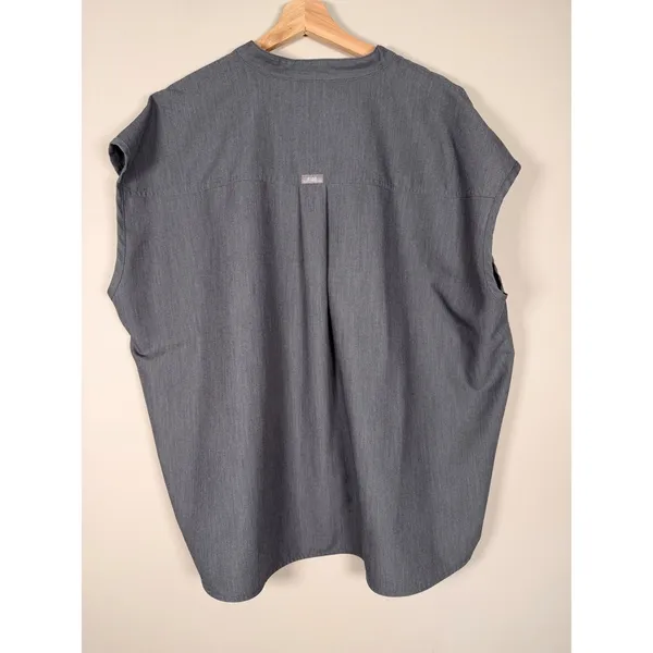 FIGS Rafaela Oversized Scrub Top XXL Heather Grey Technical Collection WXXSW1003 - Image 2