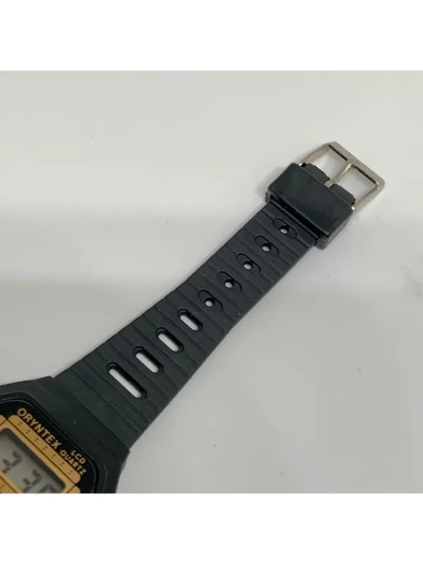 Vintage Oryntex Lcd quartz digital kids/women watch 26mm black tone running - Image 3