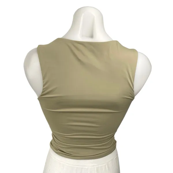 Princess Polly Beige Tan Sleeveless Square Neck Cami Camisole Tank Crop Top Sz 2 - Image 2