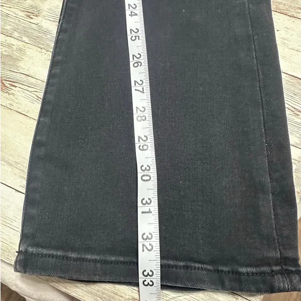 Risen Jeans Mid Rise Slim Straight Black Women's Size 1 25 Waist Stretch - Image 6