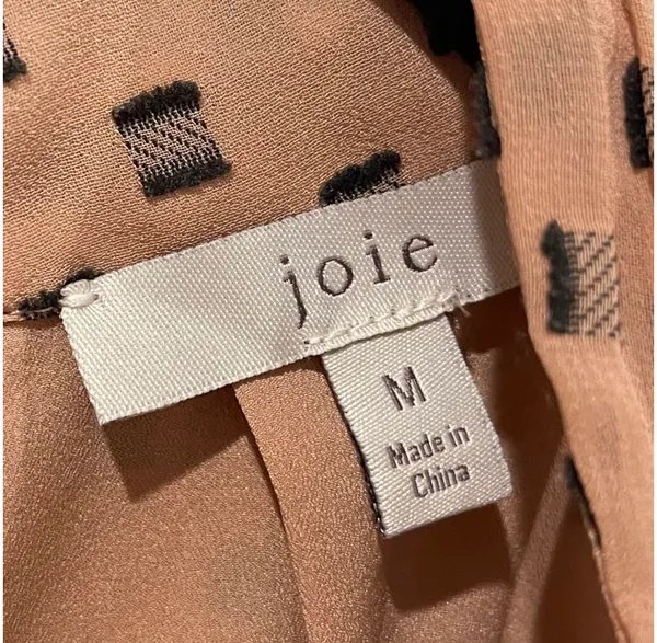 Joie Leikyn Sash Tan Black Halter Blouse - Image 4