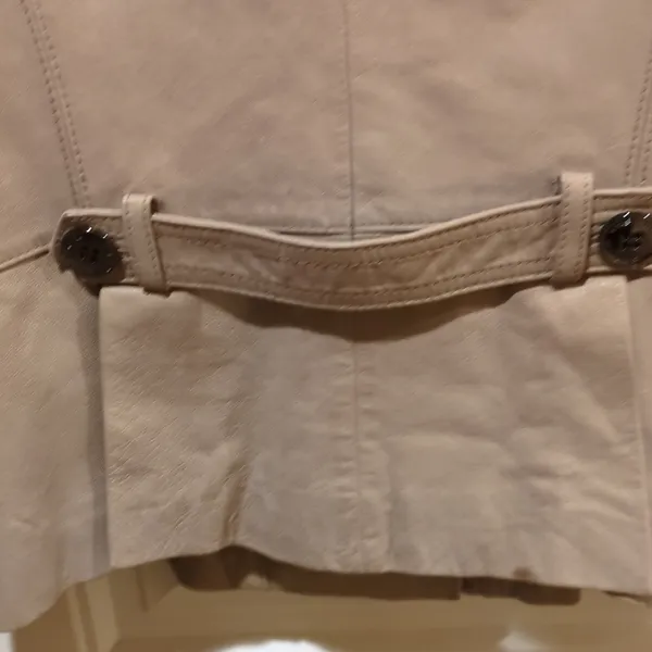 Kenneth Cole Leather Jacket Beige Size M - Image 11