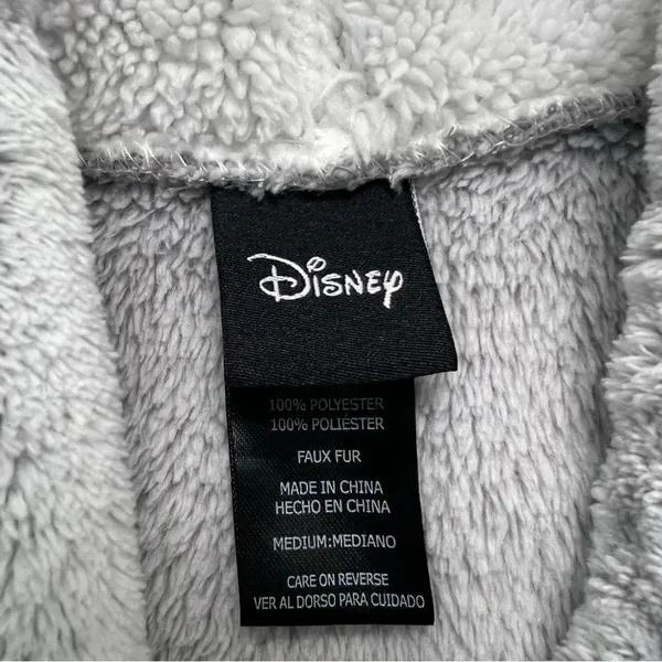 Disney Mickey Mouse Fleece Hoodie Dress Lounge Cozy Blanket Grey Woman's Size M - Image 8