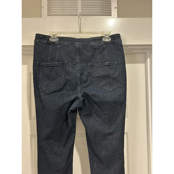 Anthropologie Pilcro High Rise Denim Legging Dark wash Metallic Shimmer Size 32 - Image 4