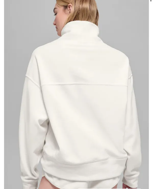 Alo Polar Fleece Hazy Pullover White Sweatshirt - Image 3