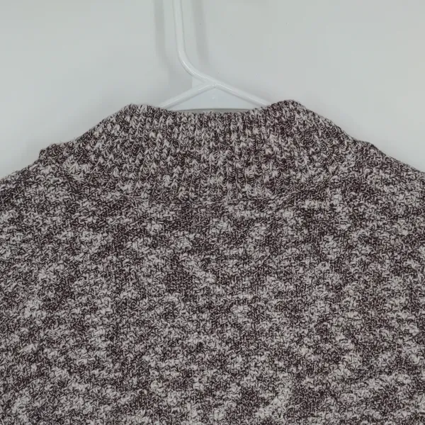L.L. Bean Signature Cotton Linen Ragg Sweater Size Large Mock‎ Neck Marled - Image 12
