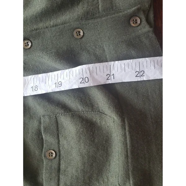 Christian Dior Olive Green Knit Cardigan Sweater Size 6 Vintage Designer Preppy - Image 5