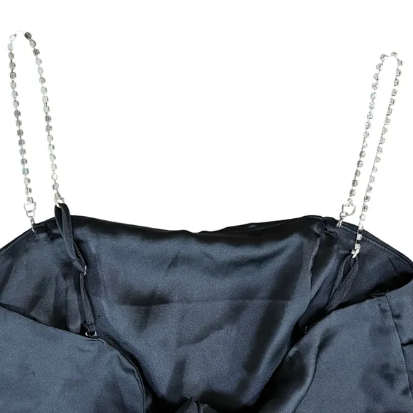 Garage Rhinestone-Strap Scarf Tank Top Black Handkerchief Crop Top Size Small - Image 7