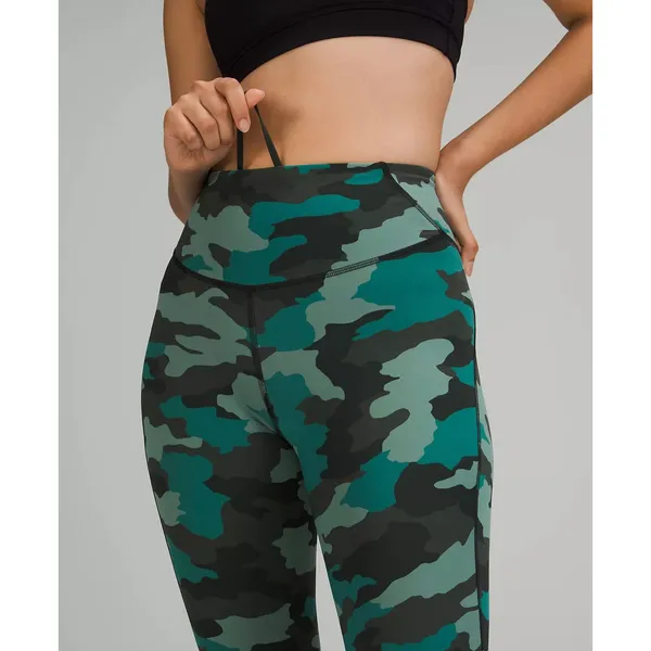 NEW Lululemon‎ Base Pace High Rise Crop 25" Heritage 365 Camo Tidewater Teal 18 - Image 4