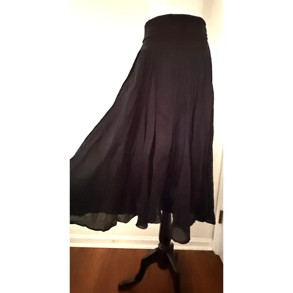 Baba Crinkle Assymetrical Convertible Foldover Skirt Tube Dress Witchy Boho Sz L - Image 4