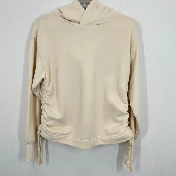 Aerie Women's‎ Size Small Cream Ruched Side Hoodie Sweatshirt Casual Loungewear - Image 2